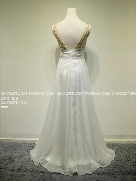free shipping crystal paillette vestido de formatura dress to party gown new fashion sexy v-neck long Graduation Dresses