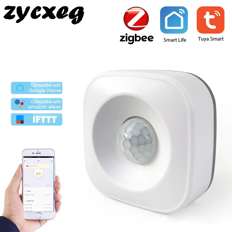 Sensor de Movimento Alarme em Casa Funciona com Mini Tuya Ifttt Bateria Alimentado Inteligente Zigbee Pir Detector Sistema Cubo Mod. 182102