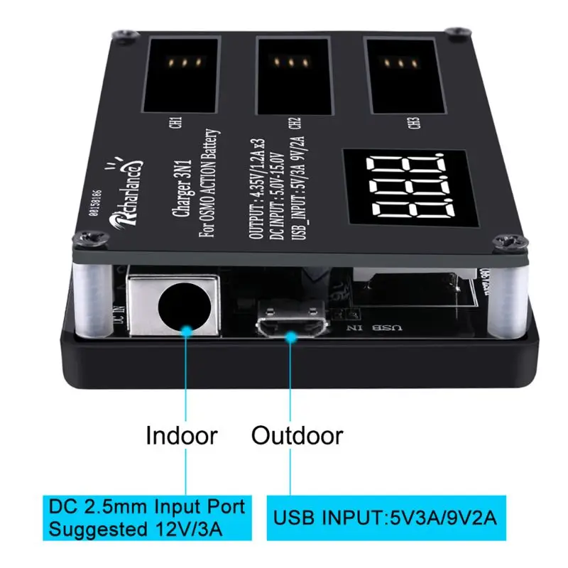 3 usb порта литиевая батарея зарядное устройство 3 в 1 зарядный концентратор для DJI OSMO ACTION S порты камера адаптер Аксессуары LX9A