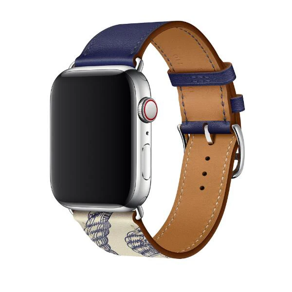 Encre Beton Улучшенная кожаная Петля для iwatch 5 4 3 2 1 40 мм 44 мм ремешок для Apple Watch 38 мм 42 мм - Цвет ремешка: Encre Beton
