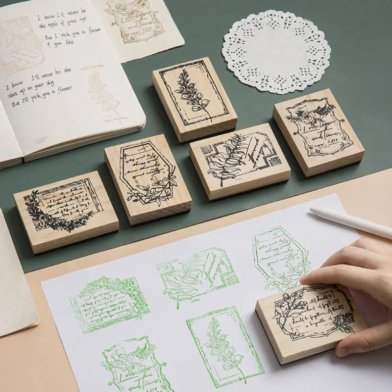 1 шт. серия краев фраз сделай сам деревянный штамп винтажный резиновый рукоделие