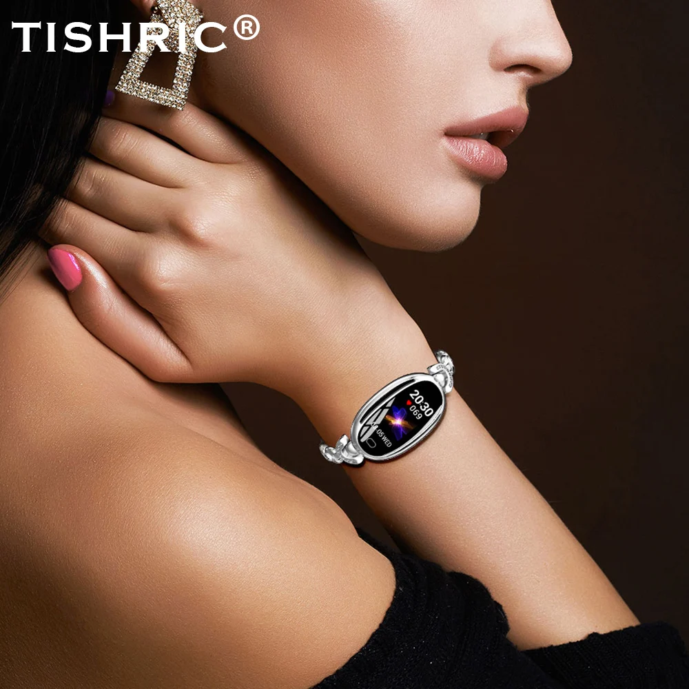 

TISHRIC E68 Women Smart Fitness Bracelet WeChat Sports Smart Bluetooth Wear Wristband Smart Watch Heart Rate Monitoring Gift