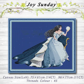 

The moon fairy decor painting 14CT 11CT counted cross stitch kits embroidery sets Needlework Sets Home decor