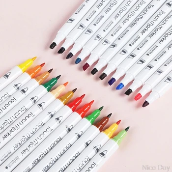 

12/18/24/36/48 Colors Double Head Marker Pen Set for DIY Album Glass Rock Wood A28 20 Dropship