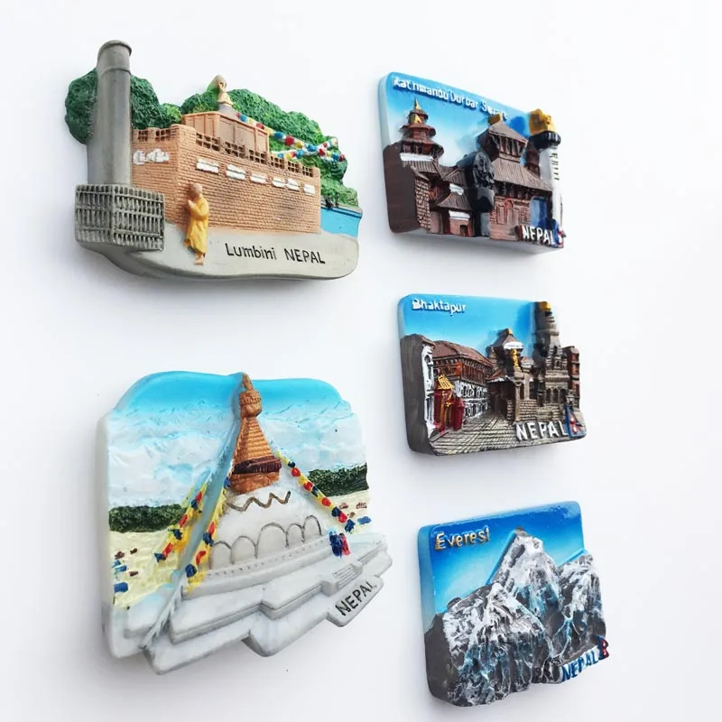 Nepal  Landscape Fridge Magnets Souvenir Nepal Scenic Spots Decorative 3d Resin Crafts Home Decor Gift Ideas Asia Tourist