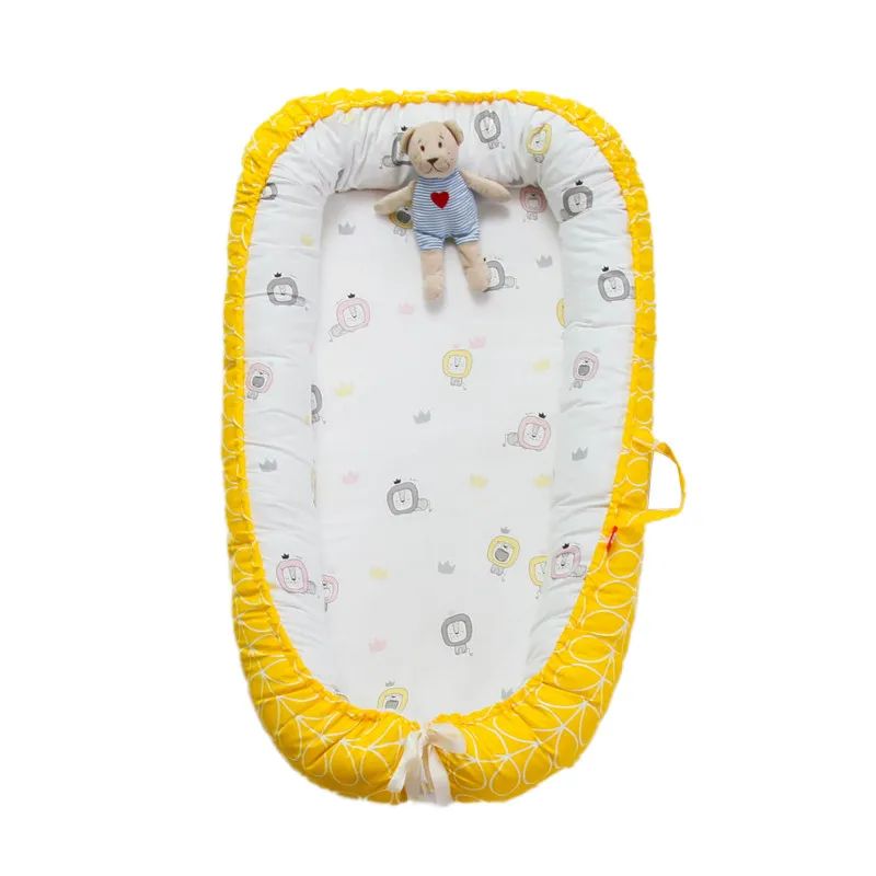 Детская люлька для кровати портативный детский лежак для новорожденных кроватки дышащий и сна Гнездо - Цвет: E