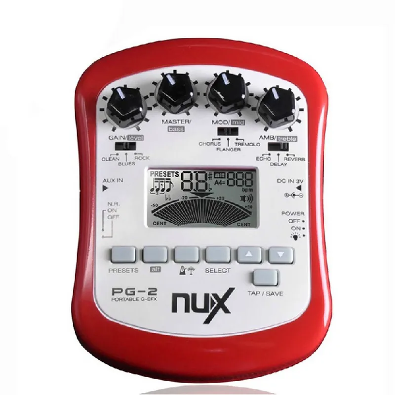 PG-2 NUX PG-2 портативная электрогитара Мульти педаль эффектов процессор шумоизоляция с тюнером Метроном Для гитарных эффектов аксессуары - Цвет: PG-2