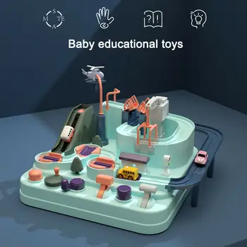 

Baby Car Adventure Game Manual Rail Train Track Toys for Children Education Toy Color Table Game Puzzles Christmas Gifts