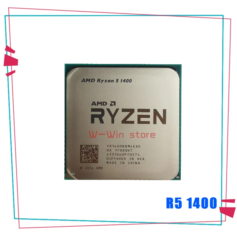 Четырехъядерный процессор AMD Ryzen 5 1400 R5 1400 3,2 ГГц YD1400BBM4KAE Socket AM4