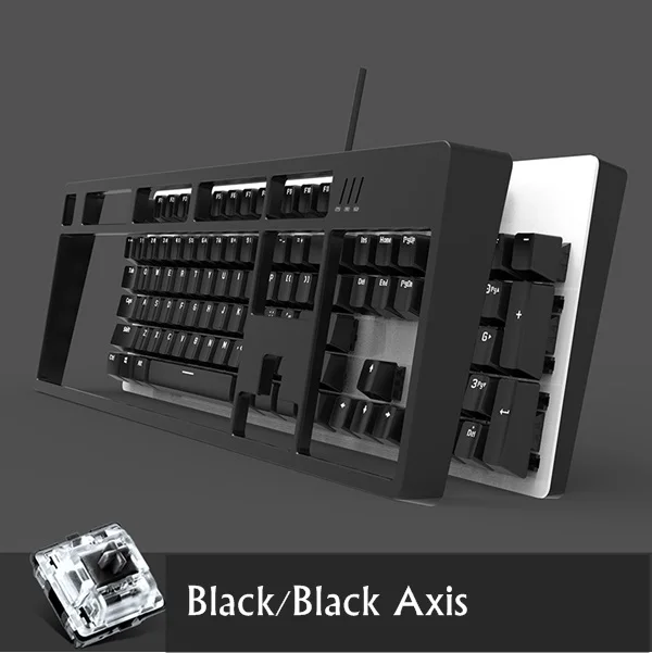 Ajazz Douyu DKM150 эргономичная USB Проводная Механическая клавиатура с подсветкой съемные панели антипризрачные ключи черный, синий, коричневый, красный ось - Цвет: Black Black Axis
