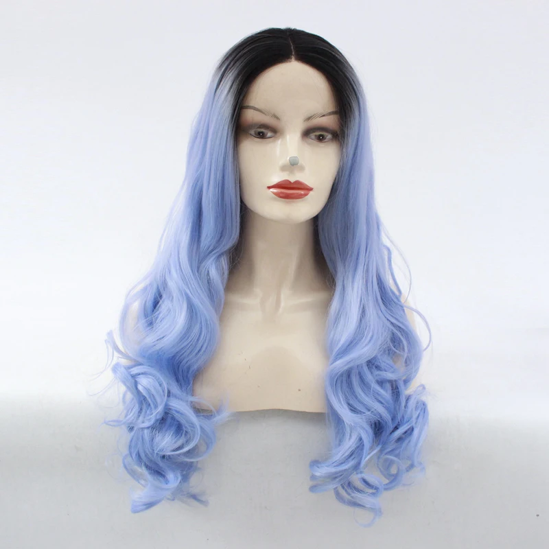 1B-blue Парики из искусственных волос без шапочки-основы короткий кудрявый парик из натуральных волос - Цвет: 1B-blue