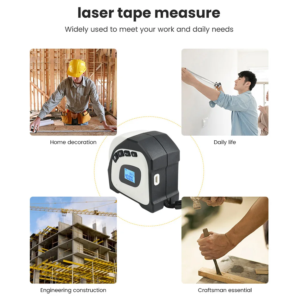 YIMAKER 40m Laser Rangefinder 5m LCD Digital Tape Measure Infrared Volume Measurement Construction Gauging Tool YIMAKER 40m Laser Rangefinder 5m LCD Digital Tape Measure Infrared Volume Measurement Construction Gauging Tool