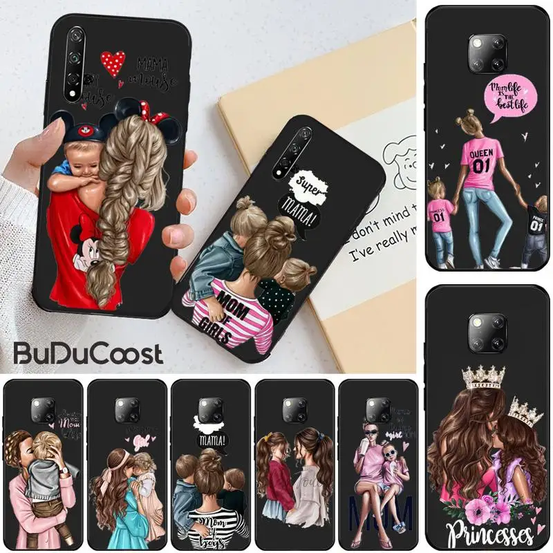 Модный мягкий резиновый чехол Hrmes для телефона с надписью Super Mom Baby Girl Huawei Honor 8X 9 10 20