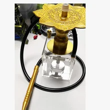 Акриловый кальян квадратный кальян с одним шлангом лотоса углеродная пластина кальяна глиняная чаша замечательная барная посуда высокого качества