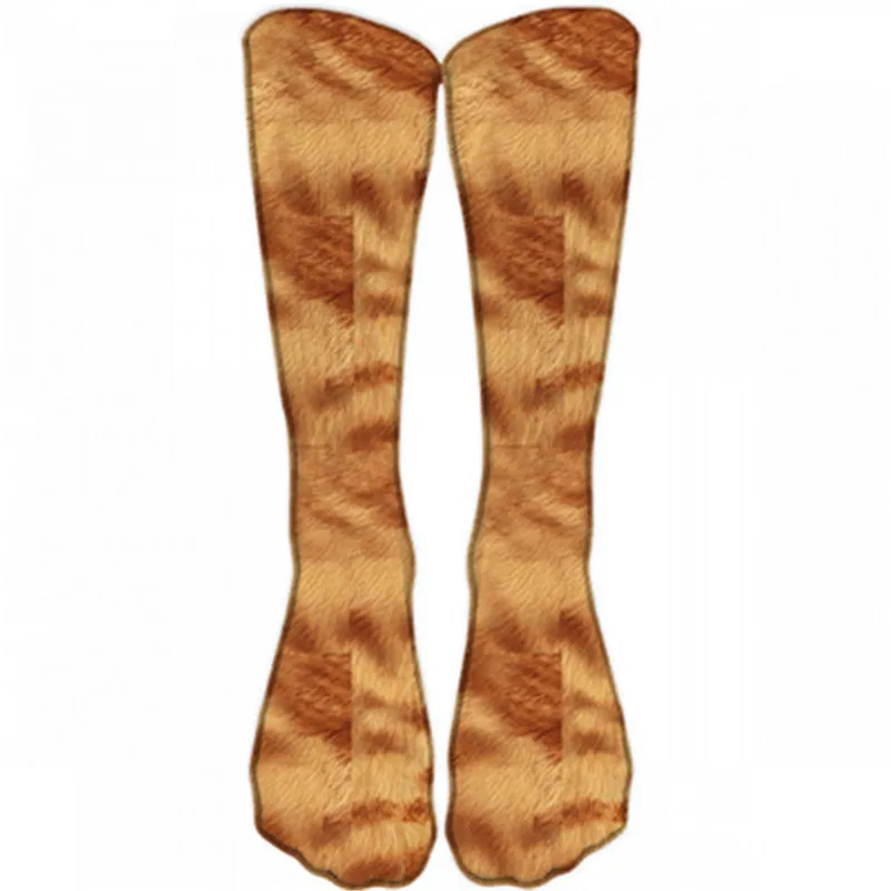Носки для взрослых с объемным принтом в виде лап животных хлопковые носки для мужчин и женщин удобные дышащие носки с медвежонком, уткой, полярным медведем, зеброй, тигром, лапой