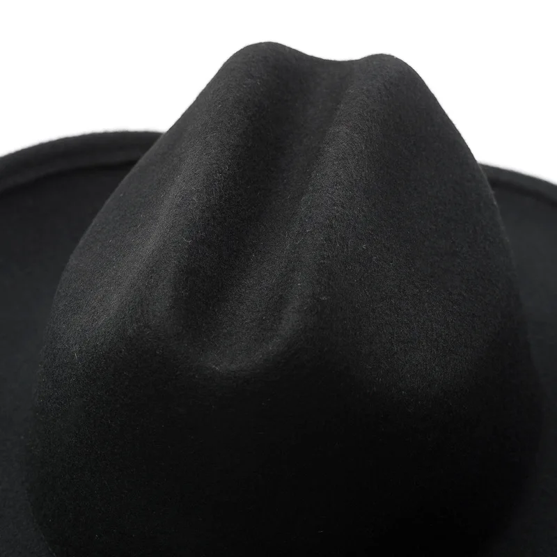 Новая Осенняя шерстяная шляпа для женщин с фланцем, джазовая шляпа с широкими полями унисекс, шерстяная фетровая ковбойская фетровая шляпа