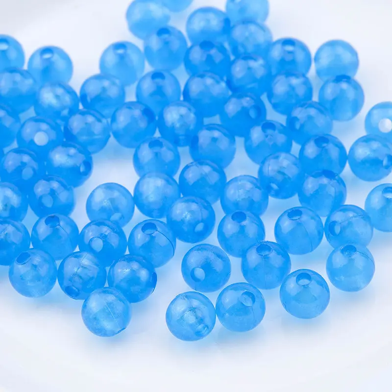 Royal blue 6 мм, 8 мм, 10 мм, 12 мм, Акриловые светящиеся бусины светится в темноте, свободные разделительные бусины для маркировки ювелирных изделий, ожерелья, браслетов, сделай сам - Цвет: Royal blue