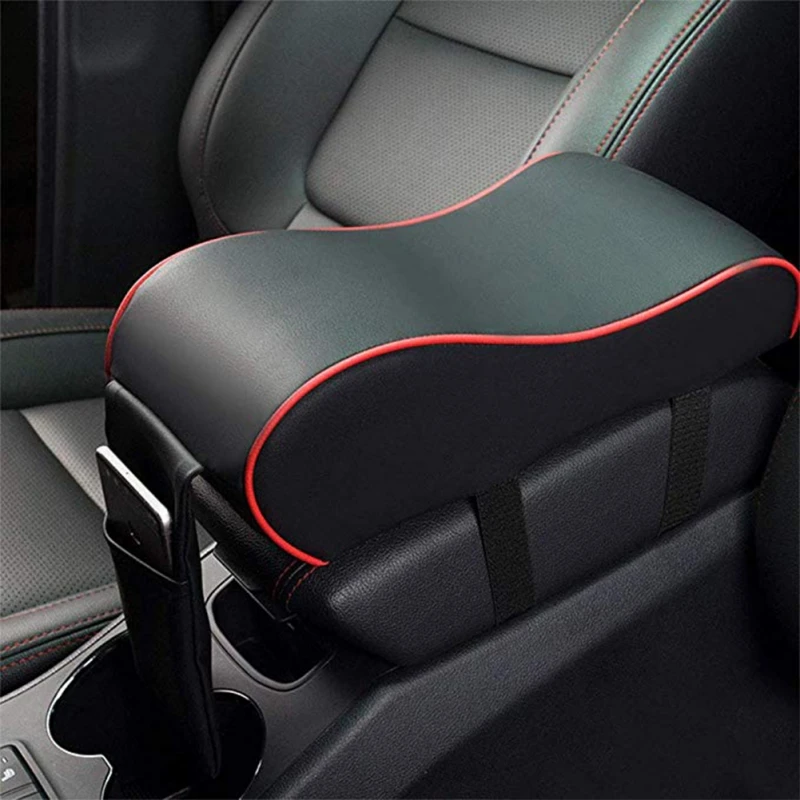

Leather Car Central Armrest Pad Black Auto Center Console Arm Rest Seat Box Mat Cushion Pillow Cover Vehicle Protective Styling