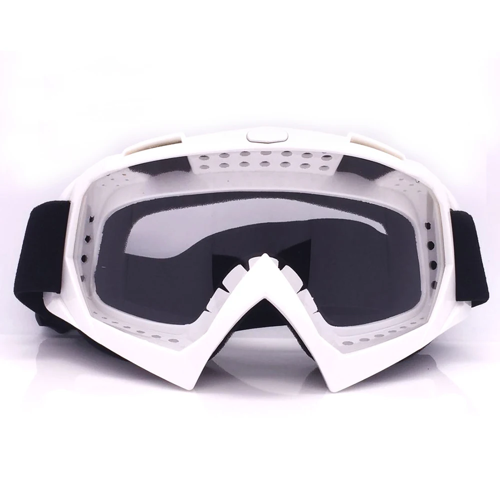 white frame transpa Водонепроницаемые противотуманные пылезащитные очки гонщика очки универсальные дорожные DH очки для мотокросса прочные ветрозащитные - Цвет: white frame transpa