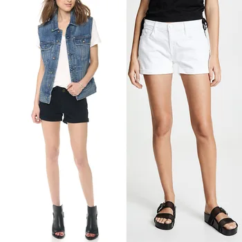

Black Cotton Denim Shorts Women's Straight Pants Zipper High Waist Buttock Lifting Show Thin Long Legs Women Short