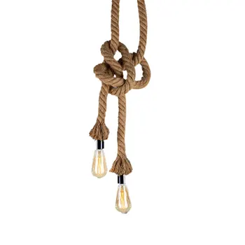 

1m / 1.8m Creative Hemp Rope Chandelier Restaurant Corridor Retro Creative Hemp Rope Lighting For Interior Decoration