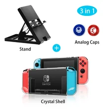 Съемный Кристальный Прозрачный чехол для ПК для Nintendo Switch NS NX Чехлы жесткий прозрачный задняя крышка оболочка Регулируемая подставка