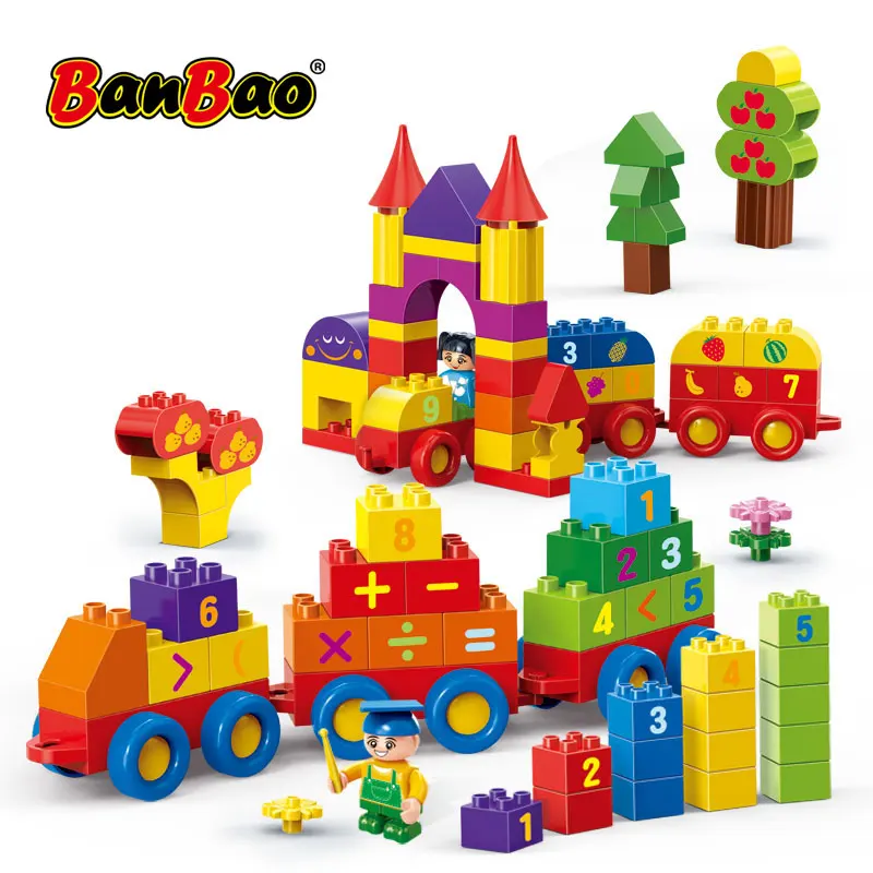 

BanBao Digital Arithmetic Figure Cognition Train Blocks Compatible With Brand Children Educational Building Brick Model Toy 6532