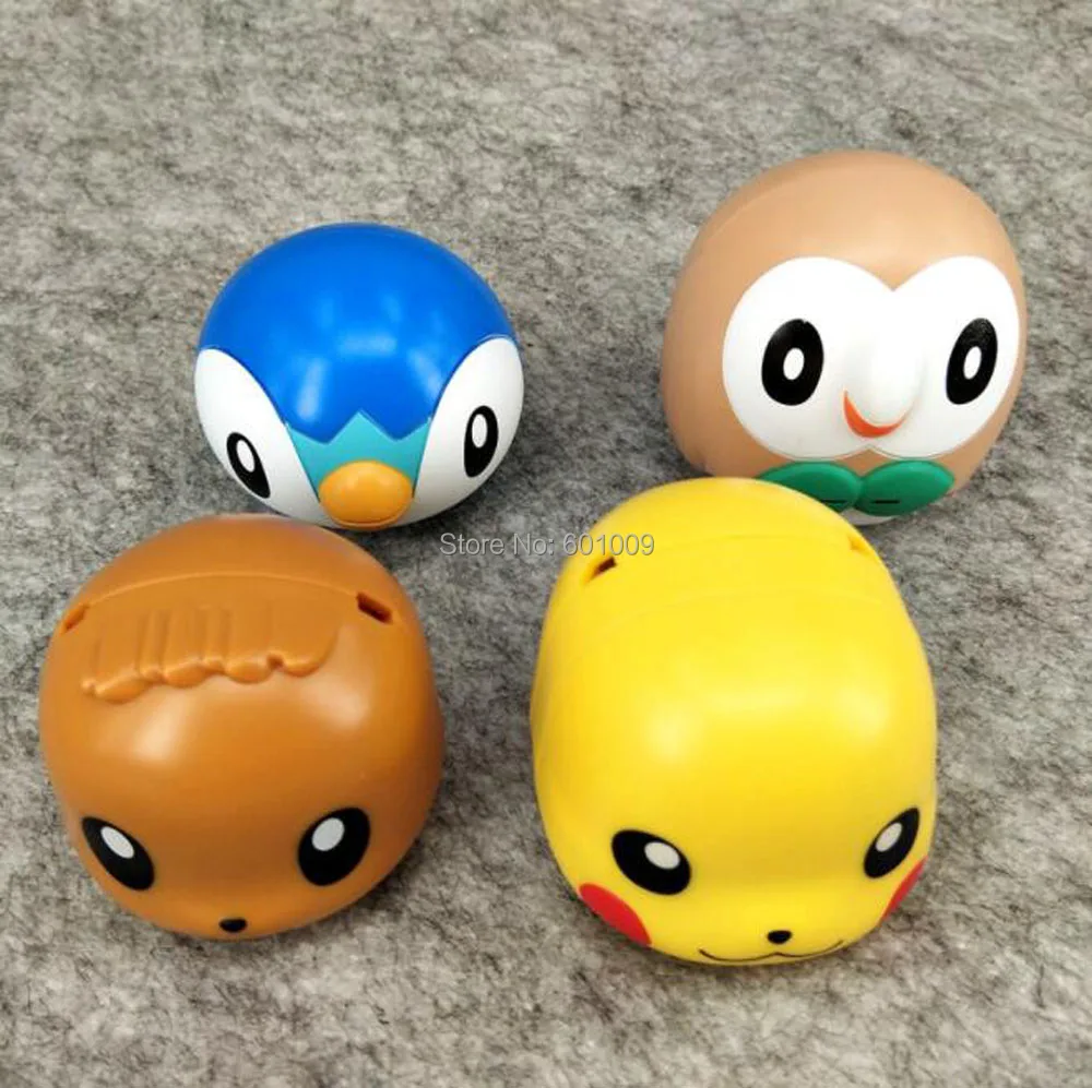 EMS 50/лот 4 шт гашапон Пикачу Eevee Rowlet пиплип 6-9 см фигурка модель игрушки милые подарки для детей