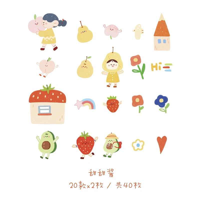 20 компл./лот Kawaii Канцтовары наклейки воды jam дневник планировщик декоративные мобильные наклейки Скрапбукинг DIY ремесло наклейки - Цвет: TianTianJiang
