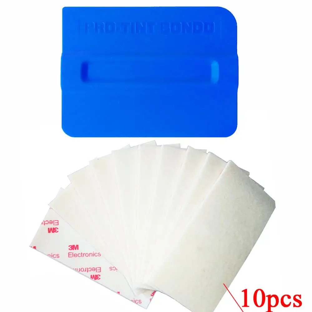 

10pcs Spare Wool Felt Cloth For 4 inch 10cm Vinyl Wrap Squeegee Edge Carbon Foil Car Wrapping Window Tint Magnet Scraper K110