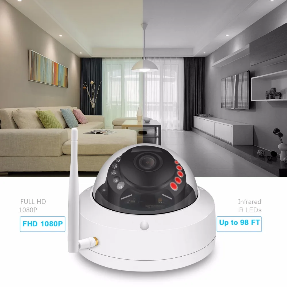 IP камера BESDER металлическая купольная 5 МП Full HD 2 Мп Wi Fi 128 ГГц SD карта|Камеры