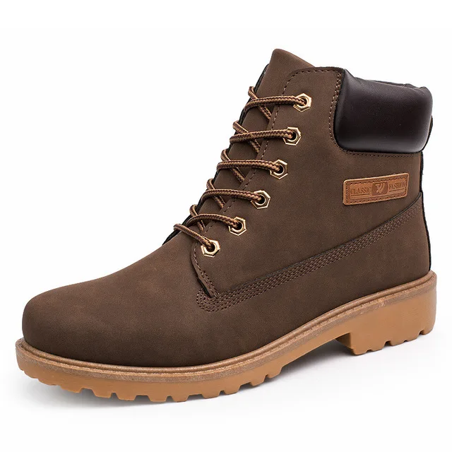 Мужские ботинки камуфляжные военные ботинки новая зимняя обувь мужская обувь плюшевая Теплая мужская зимняя обувь мужская обувь сапоги для взрослых мужчин 39 s - Color: brown-cb