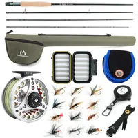 Maximumcatch Extreme 8/9FT 3-8WT Medium-fast Carbon Fiber Fly Rod with Graphite Reel & Fly Line&Tackle Box Triangle Tube