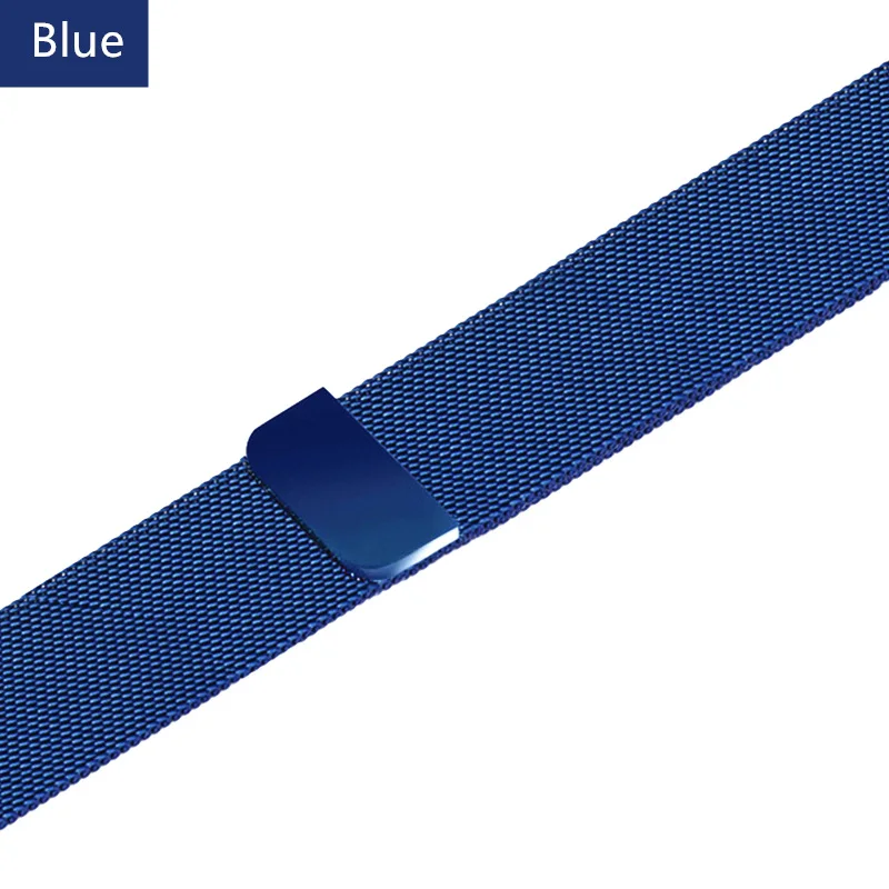 Blue Миланская петля pulseira для apple watch band 4 44 мм 40 мм(iwatch 5) apple watch 3 2 1 ремешок 42 мм 38 мм аксессуары из нержавеющей стали - Цвет ремешка: Blue