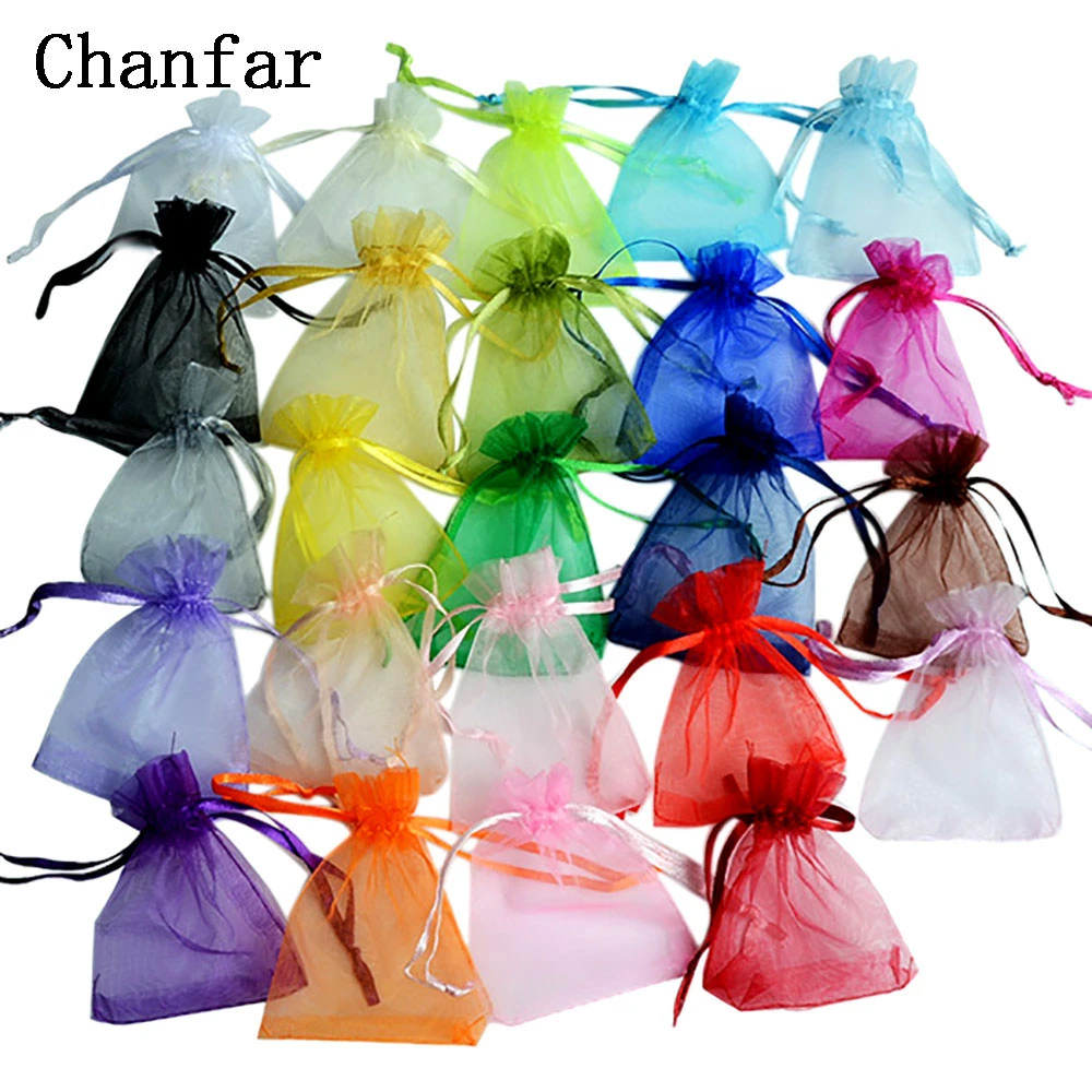 Wholesale Multicolor Wedding Party Organza Candy Bags Jewelry Gift Decor Pouches