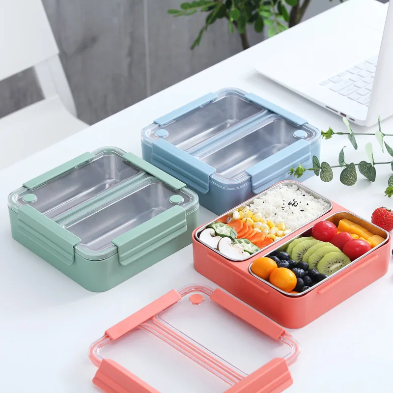 2020 New Stainless Steel Lunch Box Containers with Compartments Leakproof Food Container Portable Bento Box Send to Tableware