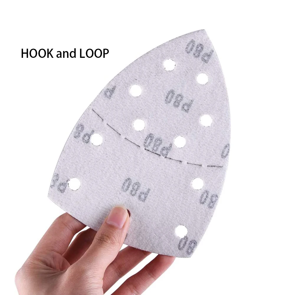 20pcs Mouse Sanding Sheets Hook and Loop Sander Pads 11-Holes Sand Paper Grits 40/60/80/ 120/180/ 240/ Fit Bosch Multi-Sander