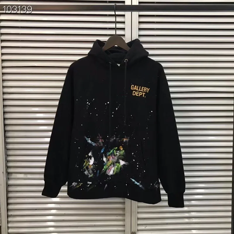 

Man Woman Autumn Winter Manual Splash Ink Gallery Dept Hoodie High Quality Streetwear Graffiti Gallery Dept Fashion Sweatshirts