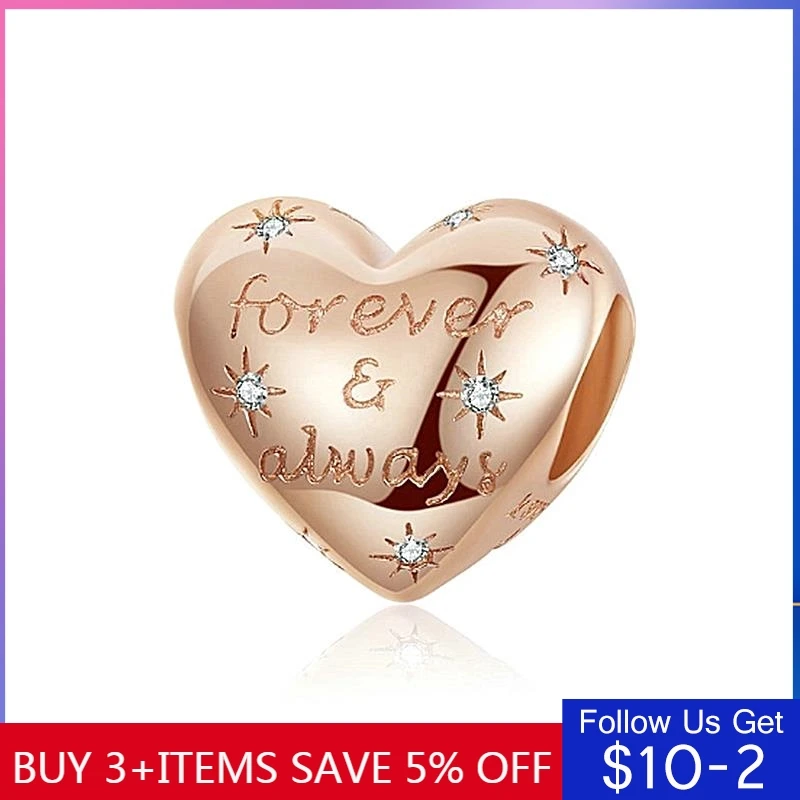 

CodeMonkey Dazzling Heart Shape Beads for Women Jewelry Making Forever Love Charm 925 Sterling Silver Charm Bracelet Bijoux 1223
