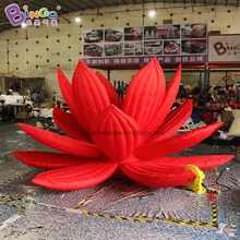 Современный дизайн 4x4x2 метра красный надувной цветок с светодиодный светильник/надувной светильник ing цветок наружное украшение игрушки