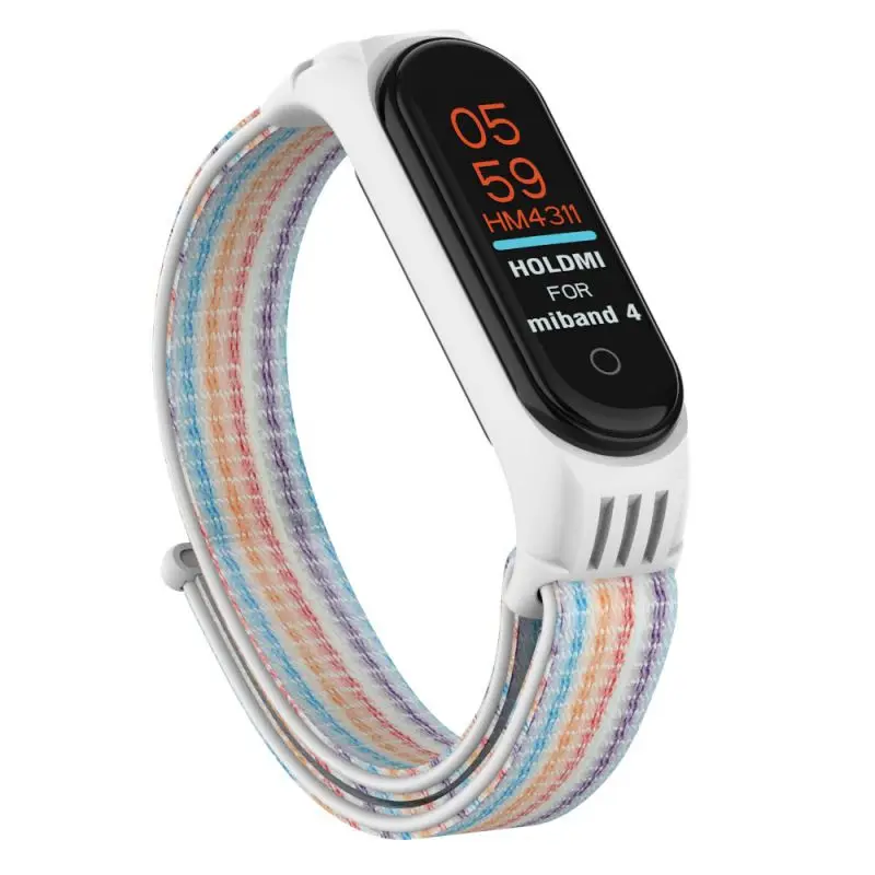 天空蓝 Нейлоновый ремешок для Xiaomi mi 4 3 сменный Браслет mi band 4 band 3 спортивный браслет дышащий браслет для Xio mi band 3 4 - Цвет: 天空蓝