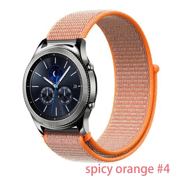 spicy orange 4 Ремешок для gear s3 Frontier samsung Galaxy watch 46 мм active 2 huawei watch gt 2 amazfit bip nato ремешок 22 мм ремешок для часов браслет - Цвет ремешка: spicy orange 4