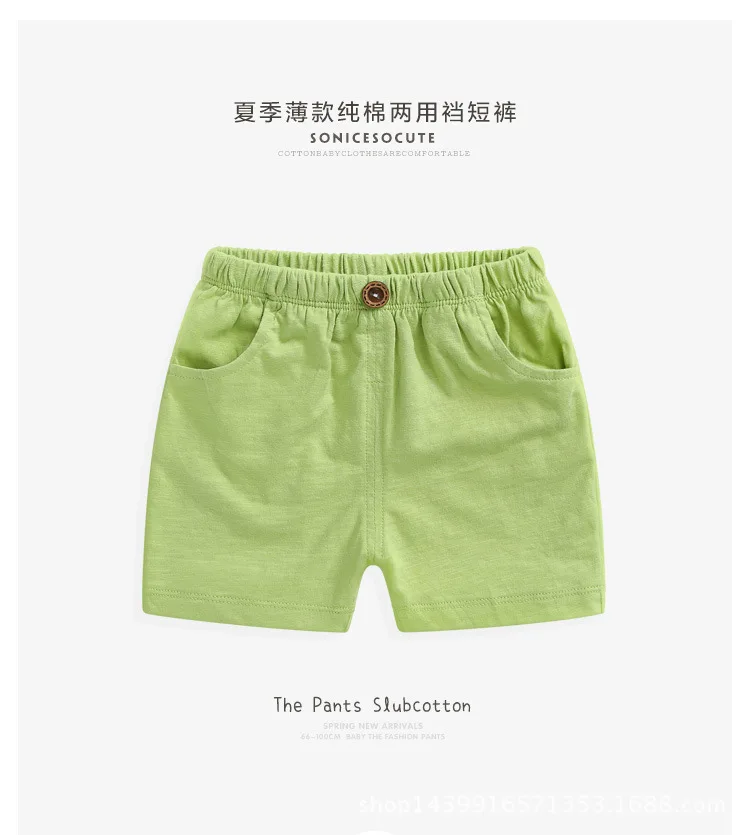 CHILDREN'S Shorts Women's Outer Wear Pure Cotton Loose-Fit Pants Male Baby Childrenswear Summer Small Crawler Casual Shorts Slub