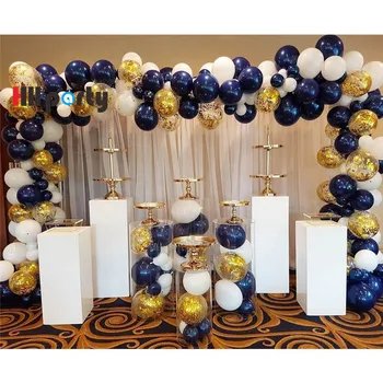 

155Pcs/Set Gold Confetti Balloon Garland Arch Kit Inflator Pump Navy Blue Globo Baby Happy Birthday Party Decoration Adult Kid