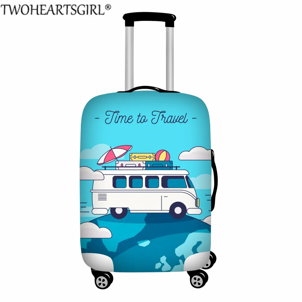Чехол для чемодана TWOHEARTSGIRL, дорожная Крышка для багажа, эластичный чехол для багажа на молнии, защитный чехол, костюм для ''18-32 '', чехол на колесиках - Цвет: Z5430