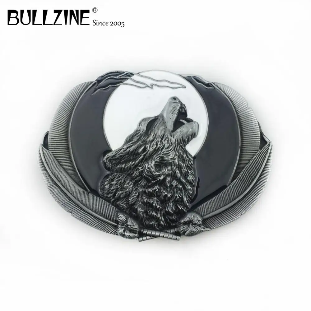 Bullzine оптовая продажа пояс с изображением волков и пряжкой в стиле Ретро под