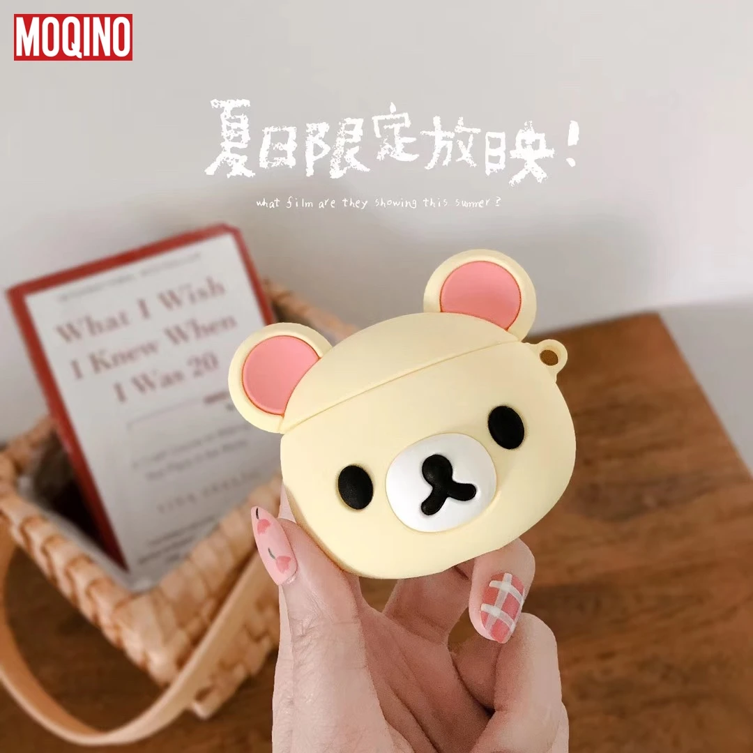 Rilakkuma для Airpods Air Pods силиконовый чехол защитная сумка-чехол Защита от потери Fundas аксессуары
