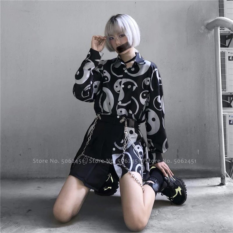 Японский стиль Harajuku блузка пальто мужчины женщины пары Тай Чи китайская Футболка с принтом хип хоп Уличная самурайская Haori кардиган