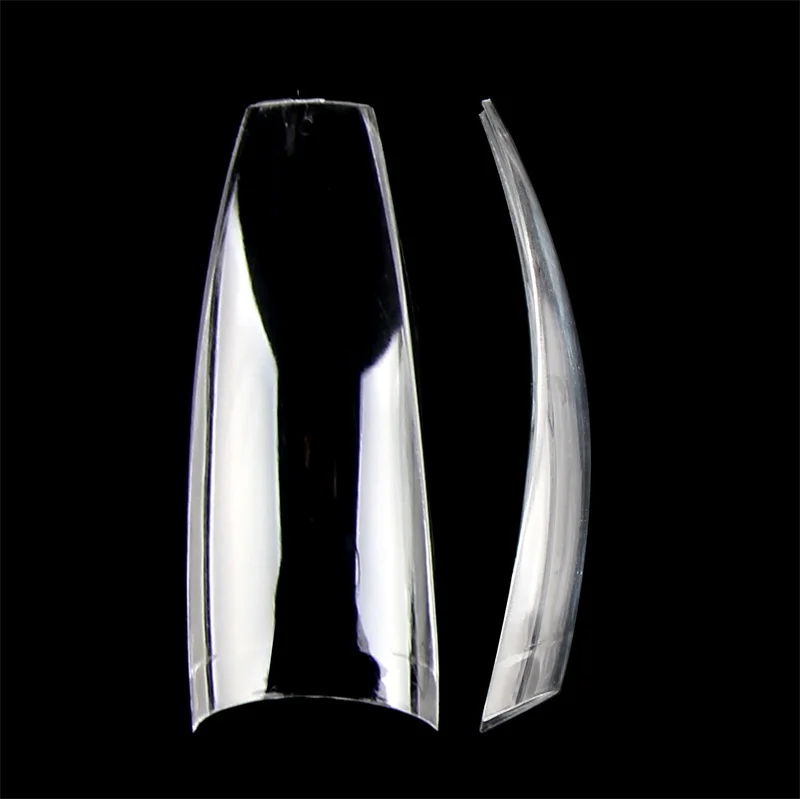 Falsas com c Salão de Beleza Dicas da Arte para Unhas Fina Curvada Meia Capa Francês Unhas Corte Cônico Quadrado Bailarina Falso Artificiais 500 Pçs 2 High Quality Beleza e saúde