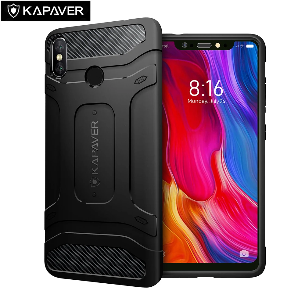 Роскошный официальный силиконовый чехол для телефона capaver Xiaomi Mi 8 прочный черный